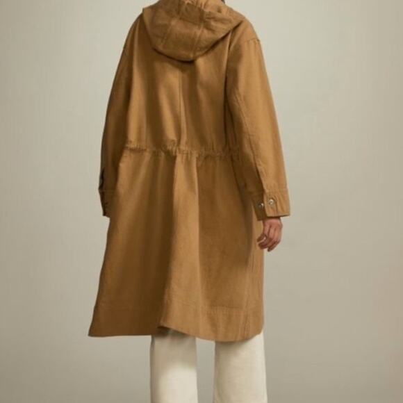 Everlane Canvas Organic Cotton Parka Brown  XS Barn Jacket Anorak - Picture 3 of 10